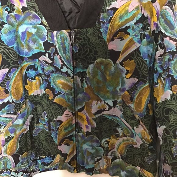 Rene Fabian Womens Multicolor Full Zip Floral Long Sleeve Jacket With Pockets - Picture 3 of 6